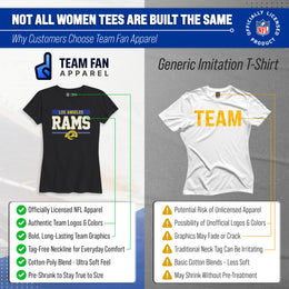 Los Angeles Rams Women's NFL Charcoal Tagless T-Shirt Cotton Blend - Charcoal