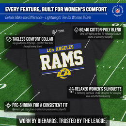 Los Angeles Rams Women's NFL Charcoal Tagless T-Shirt Cotton Blend - Charcoal