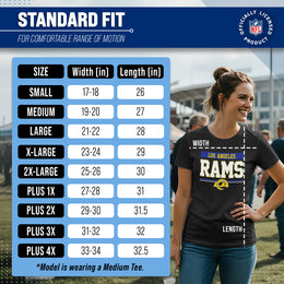 Los Angeles Rams Women's NFL Charcoal Tagless T-Shirt Cotton Blend - Charcoal