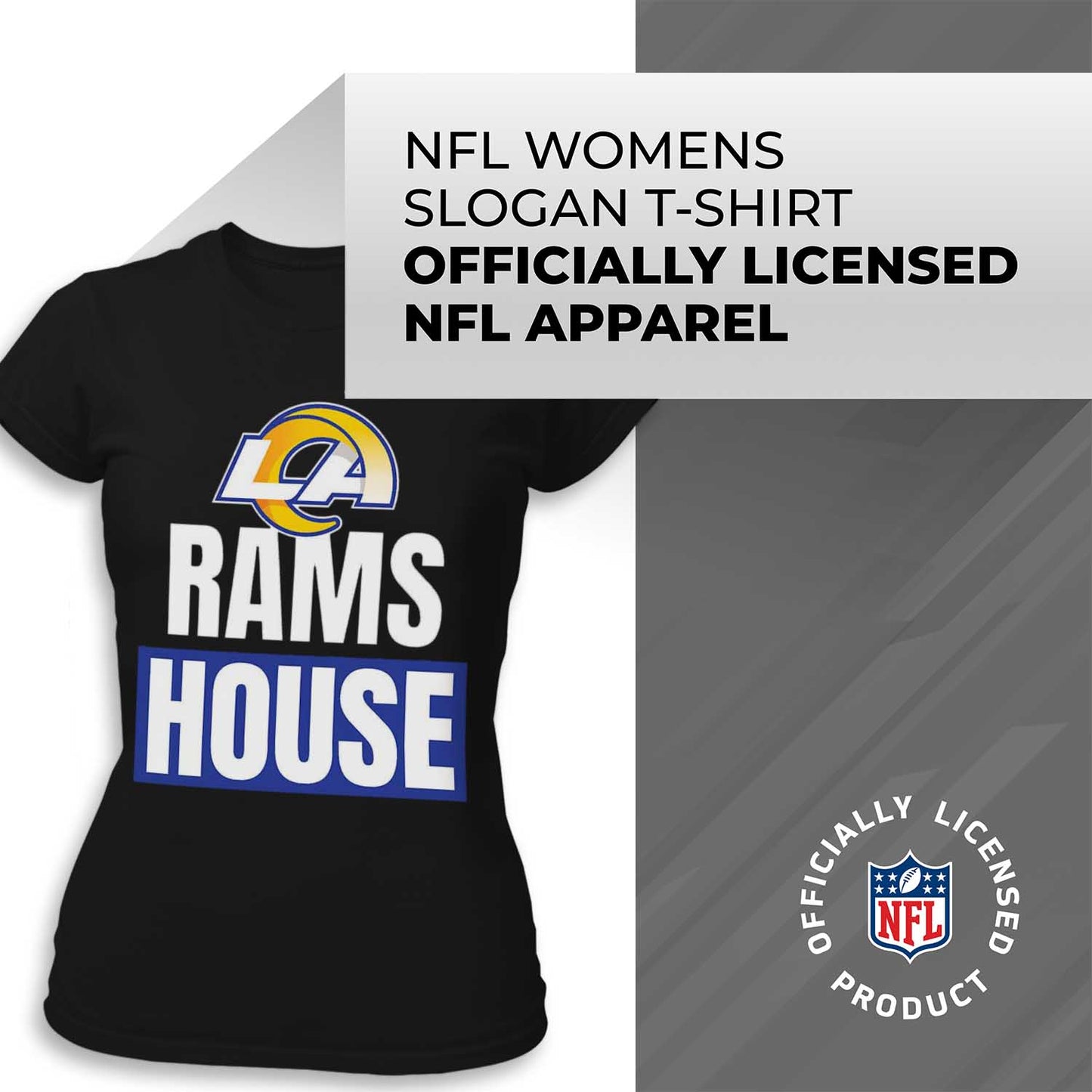 Los Angeles Rams NFL Womens Plus Size Team Slogan Short Sleeve T-Shirt - Black