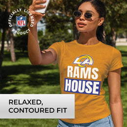 Los Angeles Rams NFL Womens Plus Size Team Slogan Short Sleeve T-Shirt - Yellow
