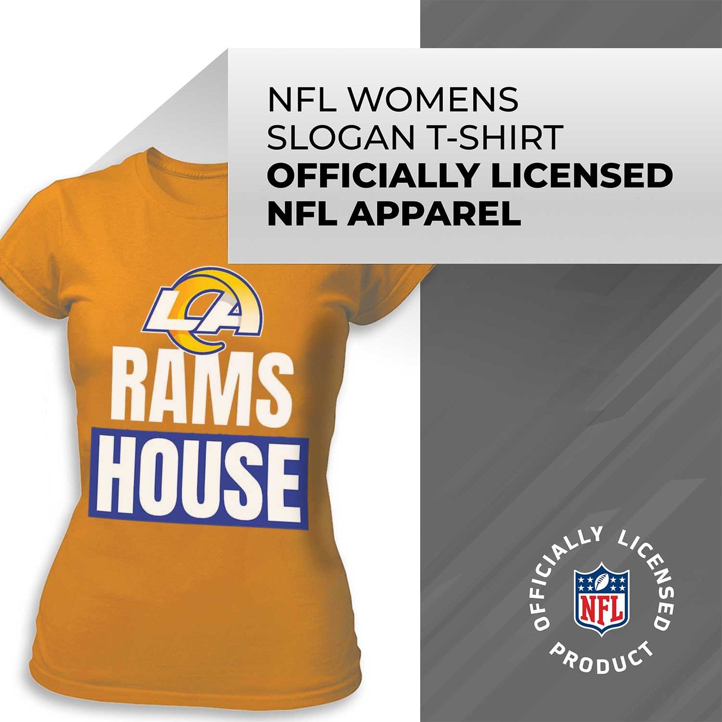 Los Angeles Rams NFL Womens Plus Size Team Slogan Short Sleeve T-Shirt - Yellow