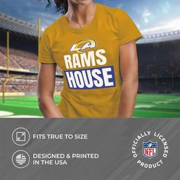 Los Angeles Rams NFL Womens Plus Size Team Slogan Short Sleeve T-Shirt - Yellow