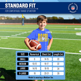 Los Angeles Rams NFL Youth Repeating Logo Football T-Shirt Unisex Tag Free Comfortable - Royal