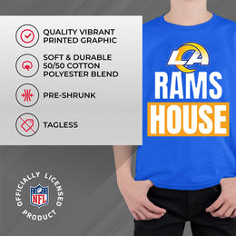 Los Angeles Rams NFL Youth Team Slogan Short Sleeve Lightweight T Shirt - Royal