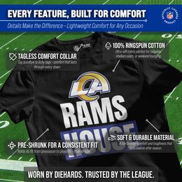 Los Angeles Rams NFL Adult Team Slogan Unisex T-Shirt - Black