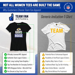 Los Angeles Rams NFL Womens Team Slogan Short Sleeve Tshirt - Black