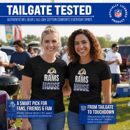 Los Angeles Rams NFL Womens Team Slogan Short Sleeve Tshirt - Black