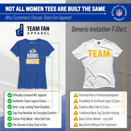 Los Angeles Rams NFL Womens Team Slogan Short Sleeve Tshirt - Royal