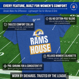 Los Angeles Rams NFL Womens Team Slogan Short Sleeve Tshirt - Royal