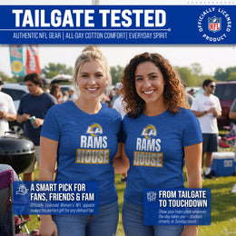 Los Angeles Rams NFL Womens Team Slogan Short Sleeve Tshirt - Royal