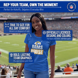 Los Angeles Rams NFL Womens Team Slogan Short Sleeve Tshirt - Royal