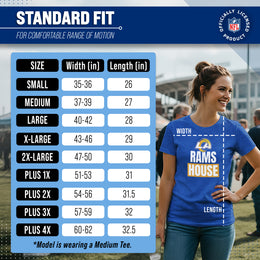 Los Angeles Rams NFL Womens Team Slogan Short Sleeve Tshirt - Royal