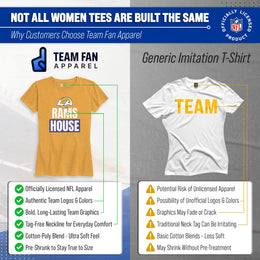 Los Angeles Rams NFL Womens Team Slogan Short Sleeve Tshirt - Gold