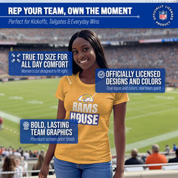 Los Angeles Rams NFL Womens Team Slogan Short Sleeve Tshirt - Gold