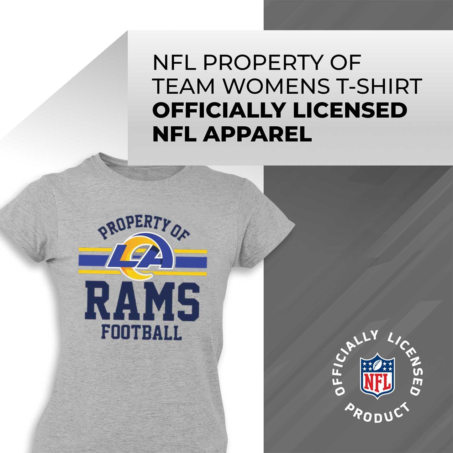 Los Angeles Rams NFL Women's Property Of Lightweight Plus Size T-Shirt - Sport Gray