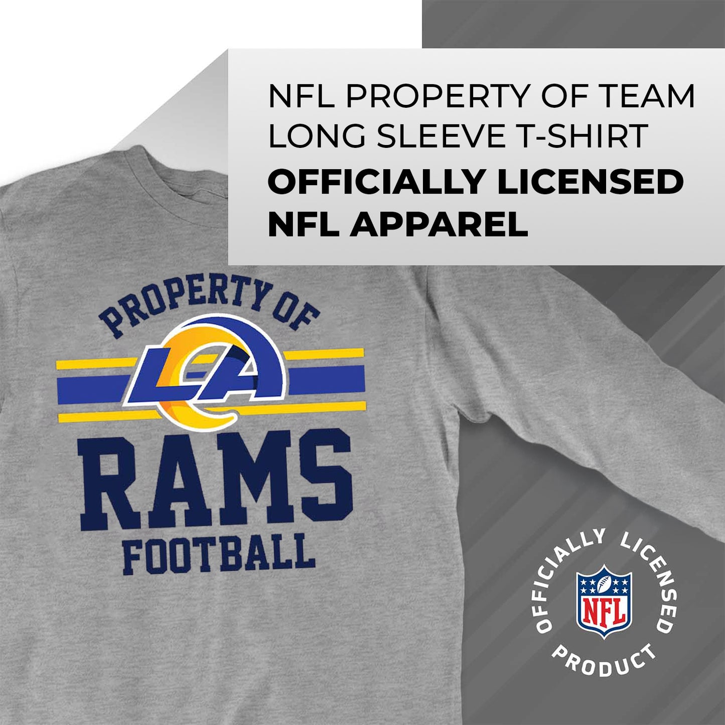 Los Angeles Rams NFL Adult Property Of Long SleeveT Shirt - Sport Gray