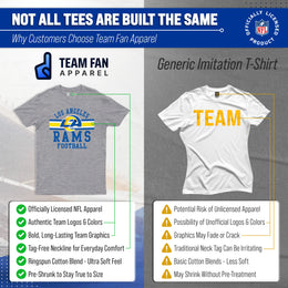 Los Angeles Rams NFL Adult Short Sleeve Team Stripe Tee - Sport Gray