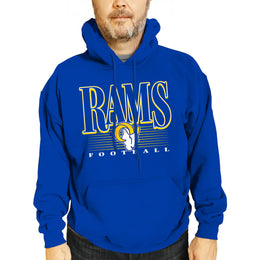 Los Angeles Rams NFL Adult Unisex Overtime Blueprint Soft Fleece Hooded Sweatshirt - Royal