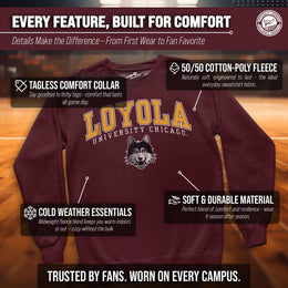 Loyola Chicago Ramblers Adult Arch & Logo Soft Style Gameday Crewneck Sweatshirt - Maroon