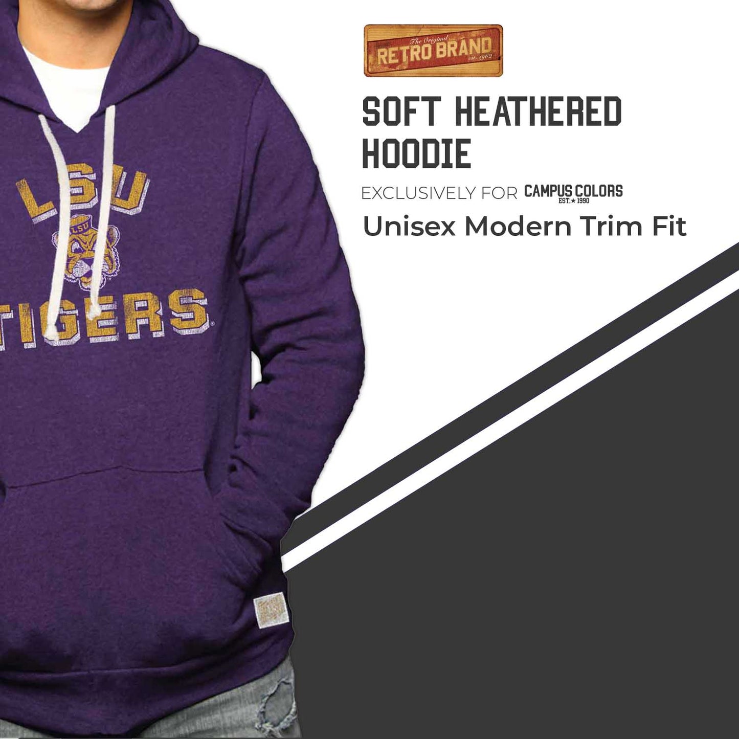 LSU Tigers Adult University Hoodie - Purple