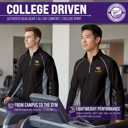 LSU Tigers Mens NCAA Campus Classic Long Sleeve 1/4 Zip Windshirt - Black