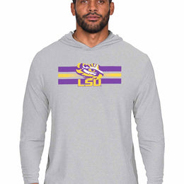 LSU Tigers  Scholarship Cloud Jersey Hooded Long Sleeve Pullover - Gray Heather