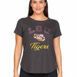 LSU Tigers  Women's NCAA Tailgate Heathered Tee - Black Heather