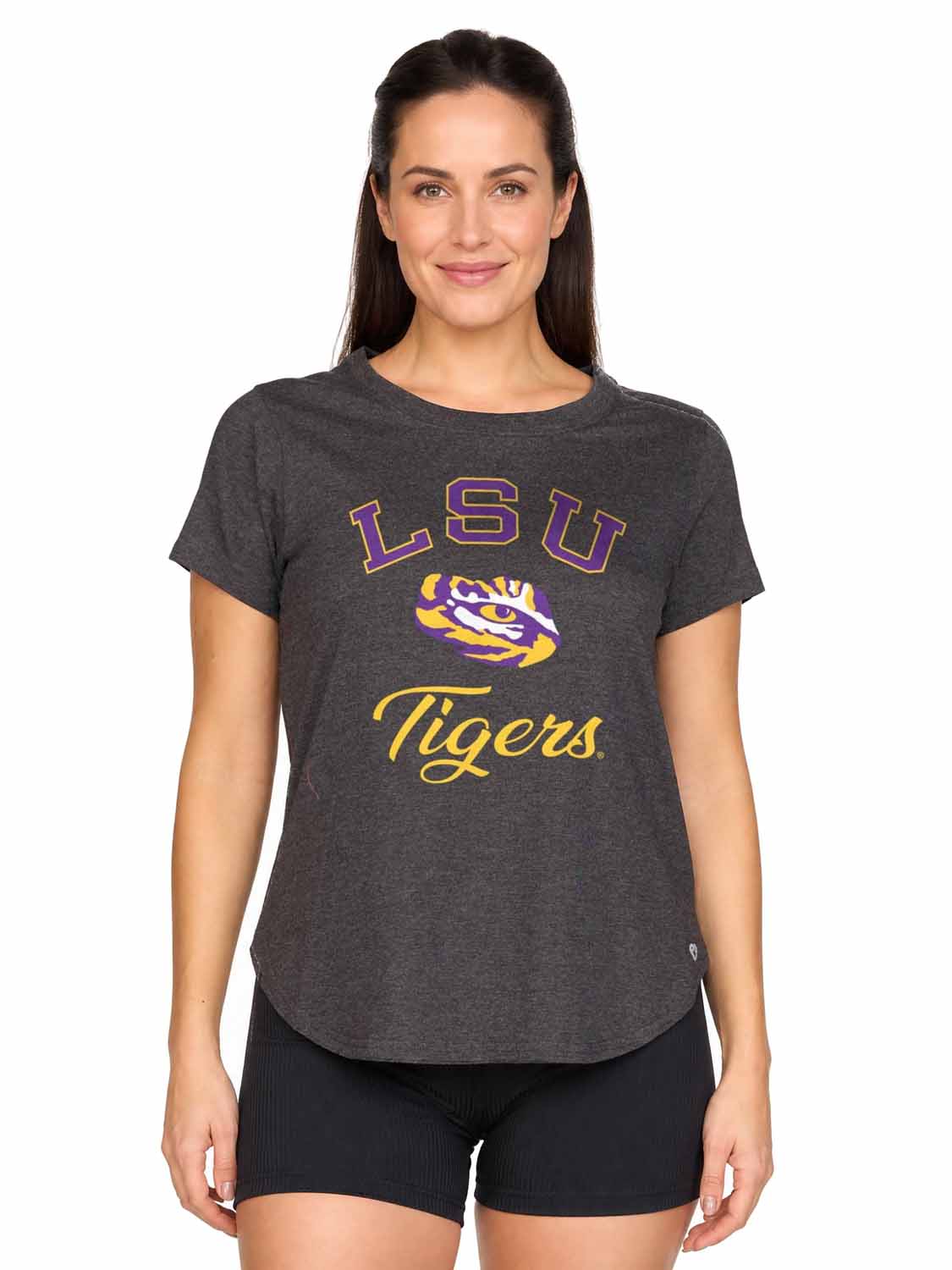 LSU Tigers  Women's NCAA Tailgate Heathered Tee - Black Heather