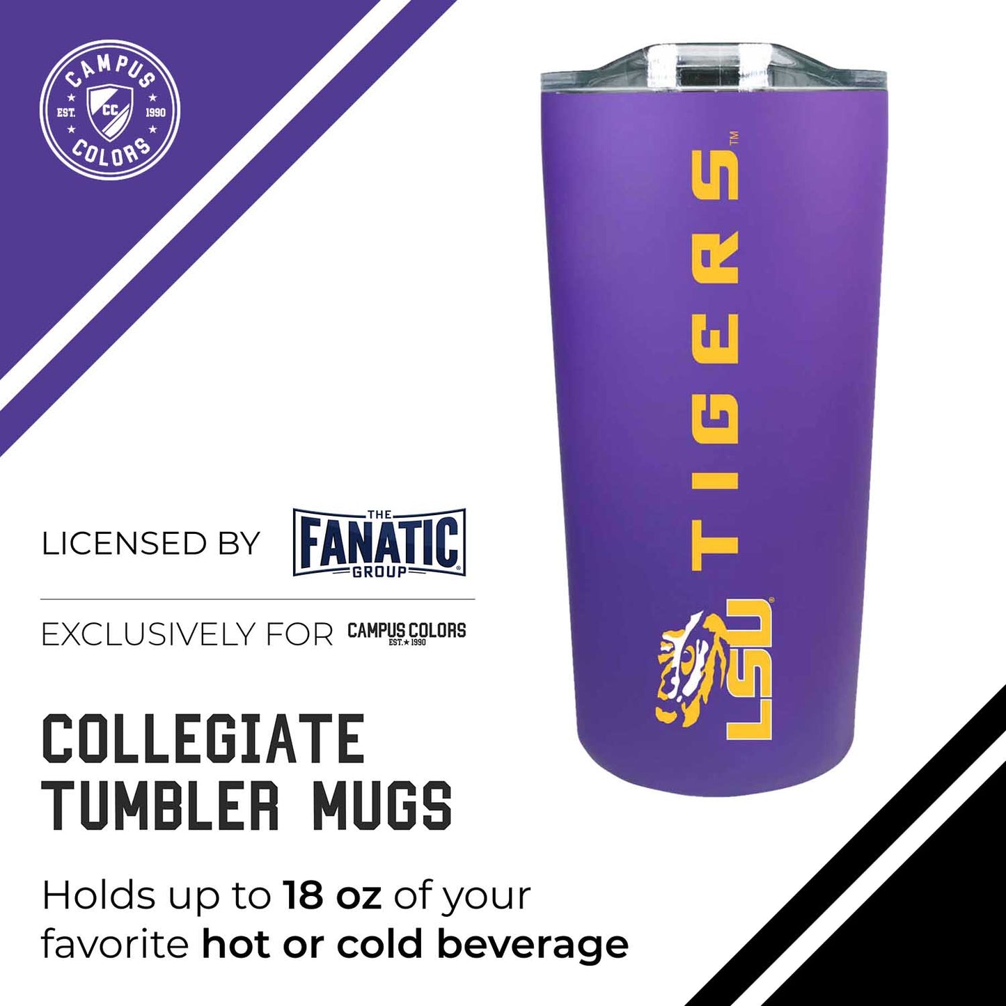 LSU Tigers Campus Colors  NCAA Tumbler - Purple