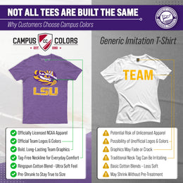 LSU Tigers Adult MVP Heathered Cotton Blend T-Shirt - Purple
