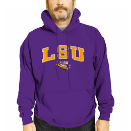 LSU Tigers NCAA Adult Tackle Twill Hooded Sweatshirt - Purple