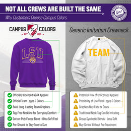 LSU Tigers NCAA Adult Unisex Overtime Classics Crewneck Fleece Sweatshirt - Purple
