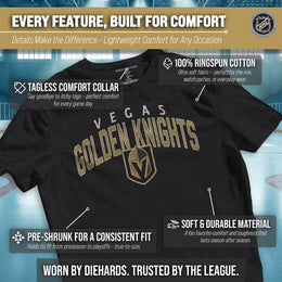 Las Vegas Golden Knights NHL Adult Powerplay Heathered Unisex T-Shirt - Black Heather