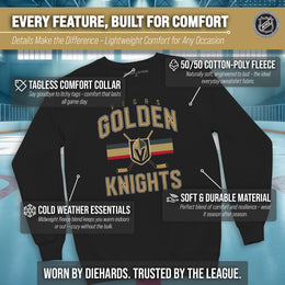 Las Vegas Golden Knights Adult NHL Faceoff Hockey Fleece Crewneck Sweatshirt - Black