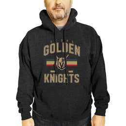 Las Vegas Golden Knights Adult NHL Faceoff Hockey Fleece Hooded Sweatshirt- Jersey Stripe - Black