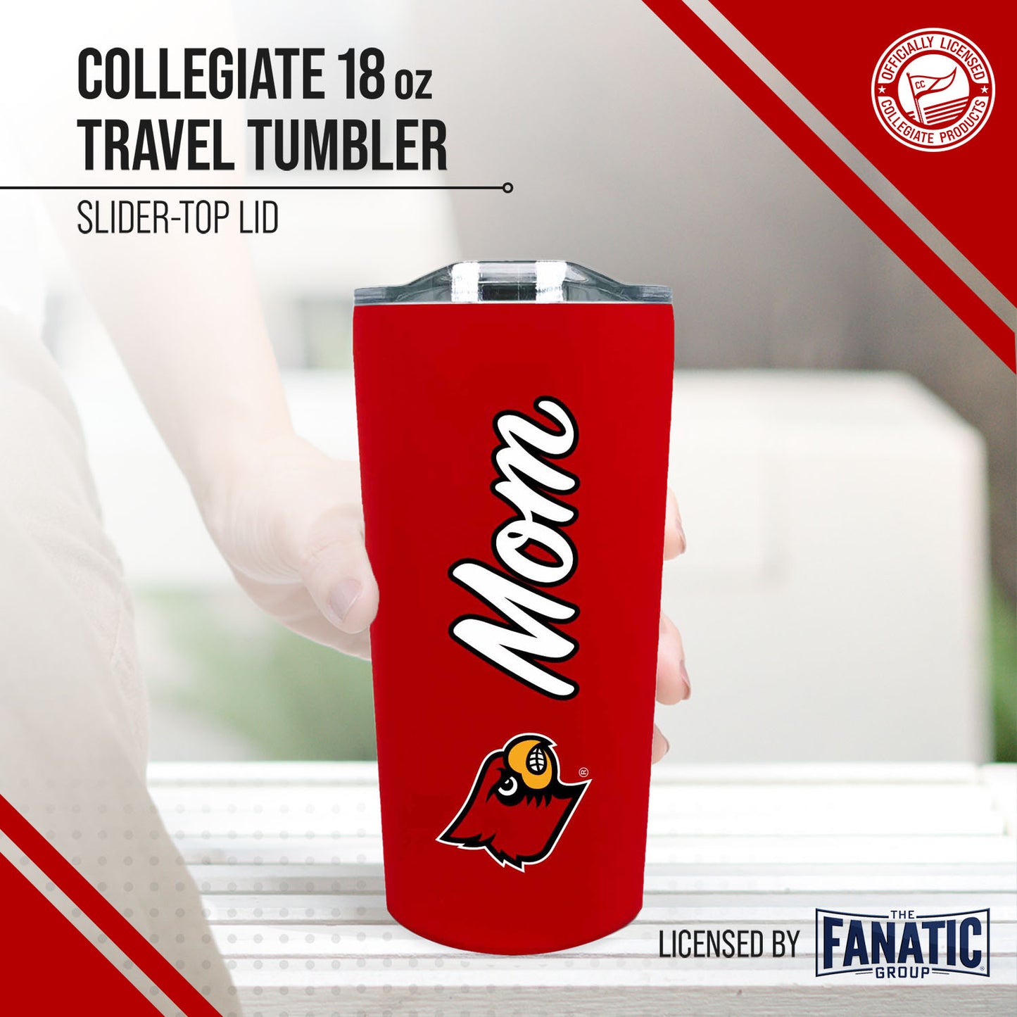 Louisville Cardinals Mom Stainless Steel Tumbler - Red
