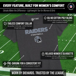Las Vegas Raiders Women's NFL Football Helmet Short Sleeve Tagless T-Shirt - Charcoal