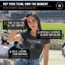 Las Vegas Raiders Women's NFL Football Helmet Short Sleeve Tagless T-Shirt - Charcoal