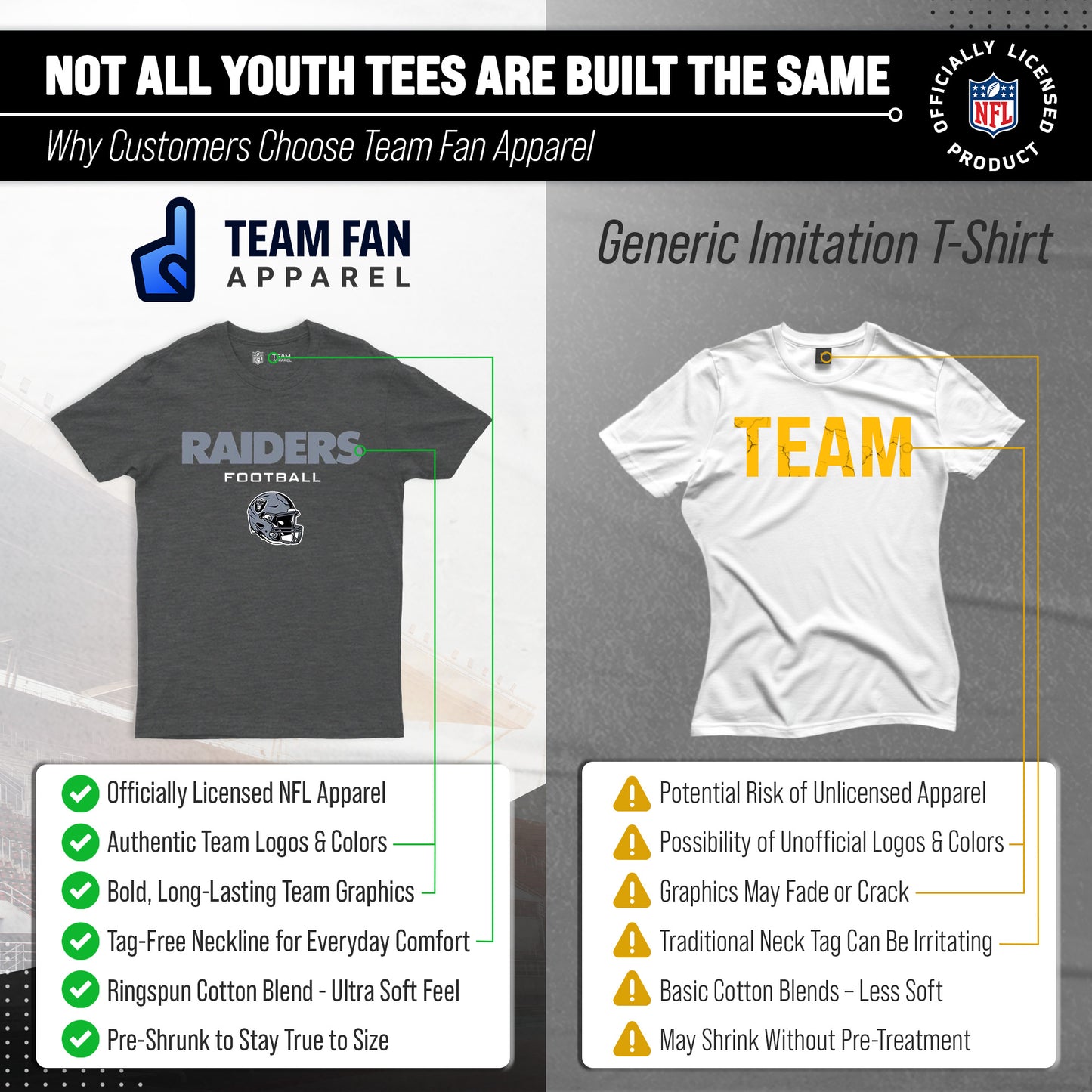 Las Vegas Raiders NFL Youth Football Helmet Tagless T-Shirt - Charcoal