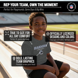Las Vegas Raiders NFL Youth Football Helmet Tagless T-Shirt - Charcoal