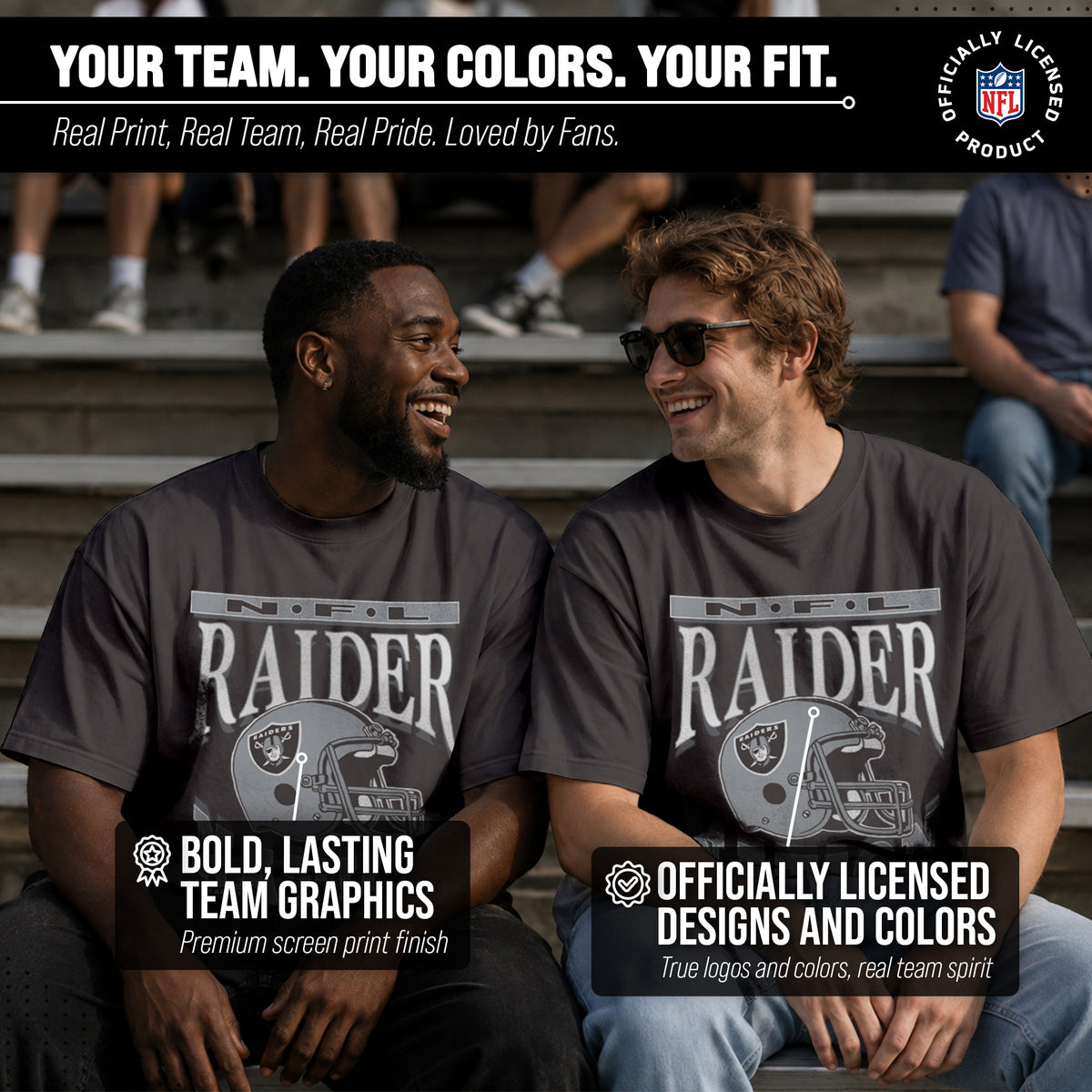 Las Vegas Raiders Franchise Oversized Men's NFL Cotton Tee - Black