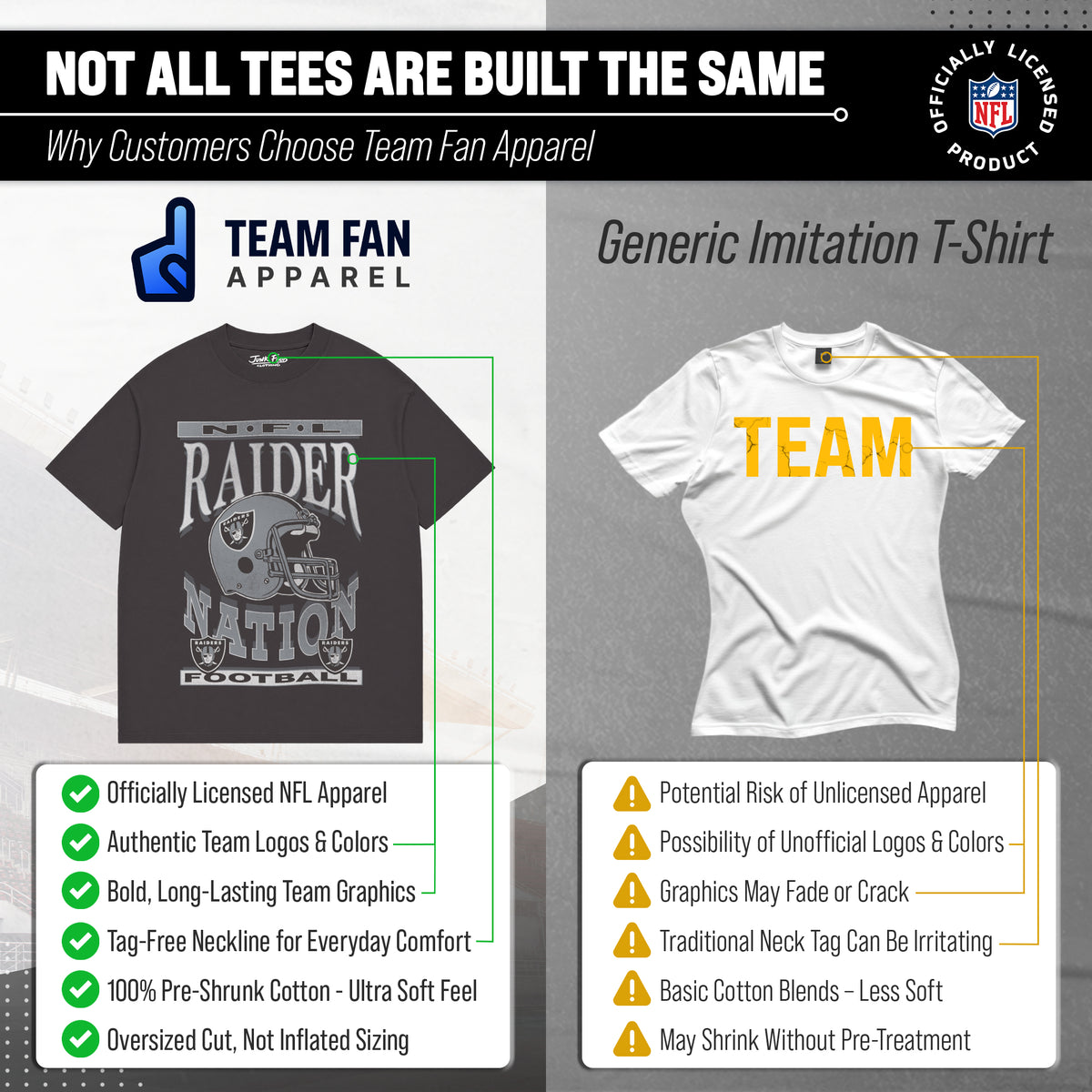 Las Vegas Raiders Franchise Oversized Men's NFL Cotton Tee - Black