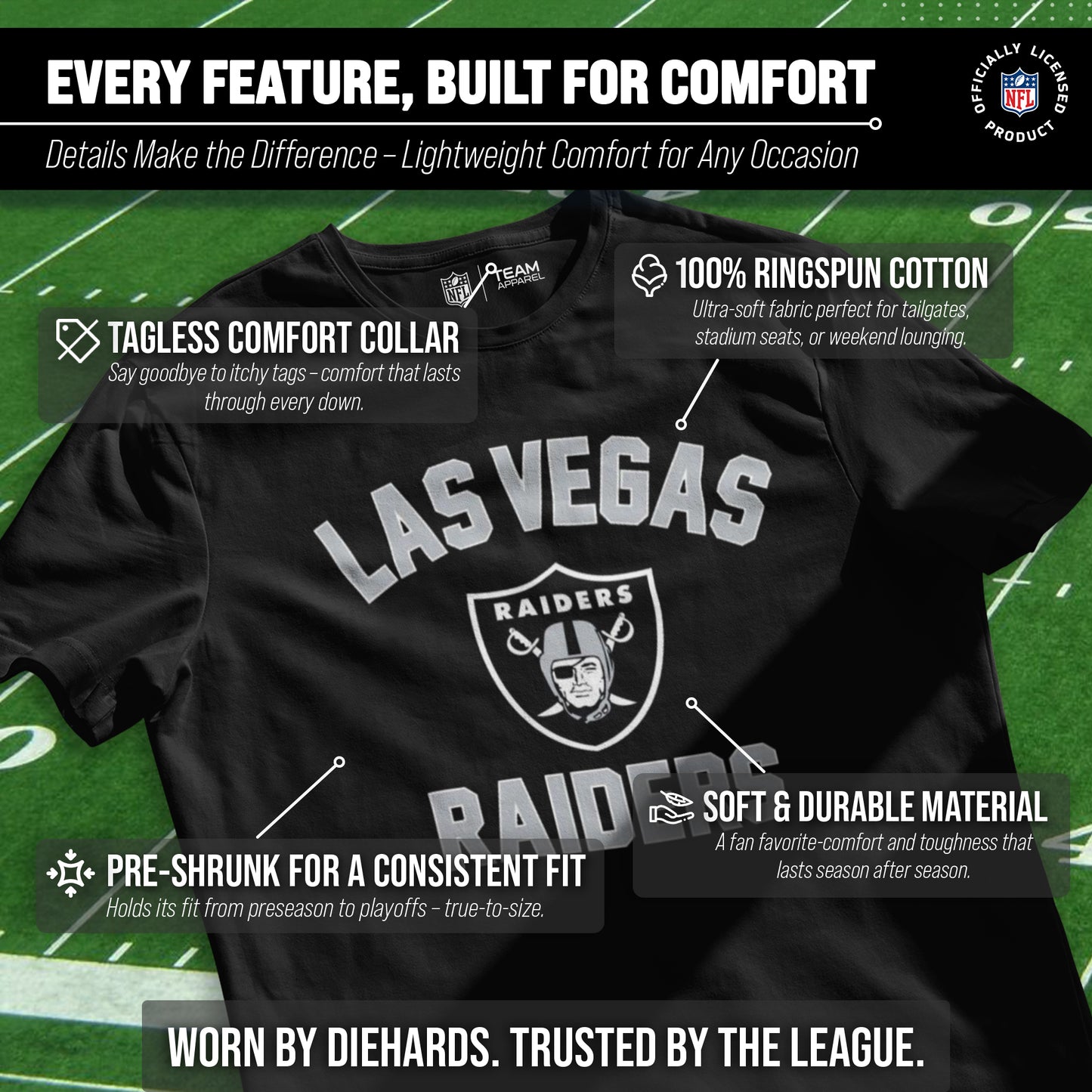 Las Vegas Raiders Team Fan Apparel NFL  Gameday T-Shirt - Black