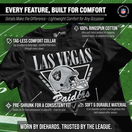 Las Vegas Raiders NFL Adult Retro Triangle Unisex T-Shirt - Black