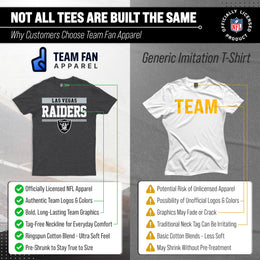 Las Vegas Raiders NFL Adult Team Block Tagless T-Shirt - Charcoal
