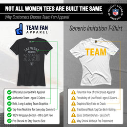 Las Vegas Raiders NFL Womens Big Date Tag-Less T-Shirt - Black