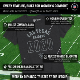 Las Vegas Raiders NFL Womens Big Date Tag-Less T-Shirt - Black