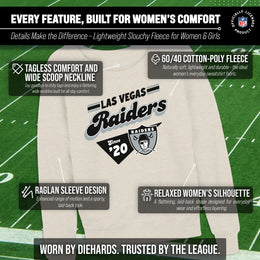 Las Vegas Raiders NFL Womens Vintage Charm French Terry Slouchy Top - Birch