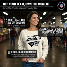 Las Vegas Raiders NFL Womens Vintage Charm French Terry Slouchy Top - Birch
